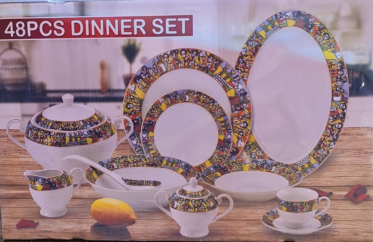 Eritrean & Ethiopian Dinnerware Set 48 Piece - Tibeb
