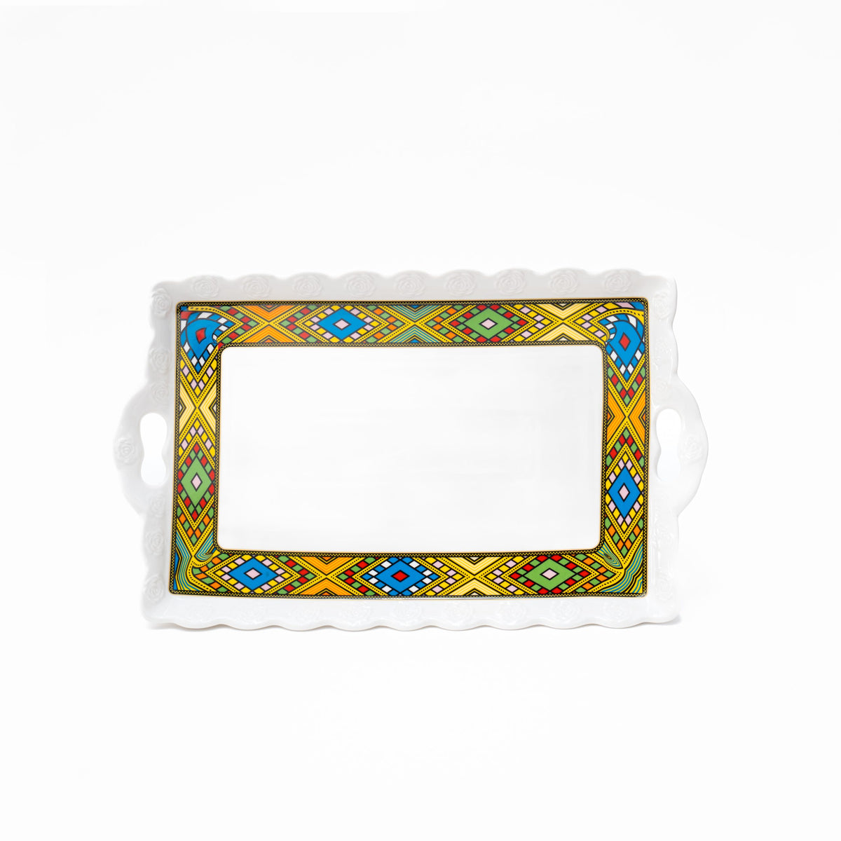 Ceramic coffee tray  / ሰራሚክ ቢያቲ ቡን (እግሪ ዘለዎ)