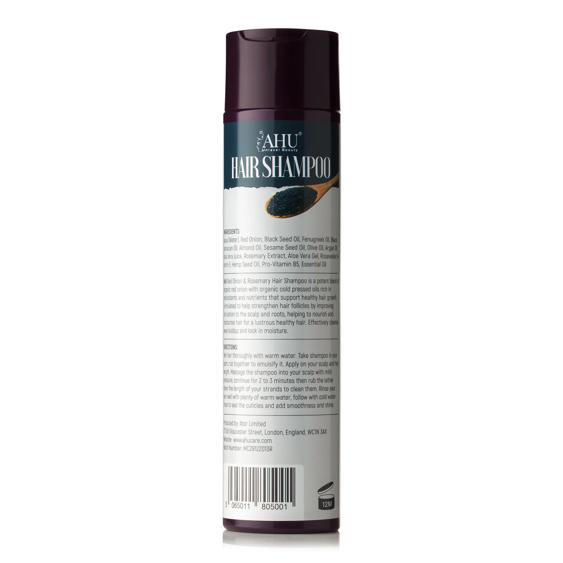 AHU Red Onion & Rosemary Hair Shampoo (300ml)