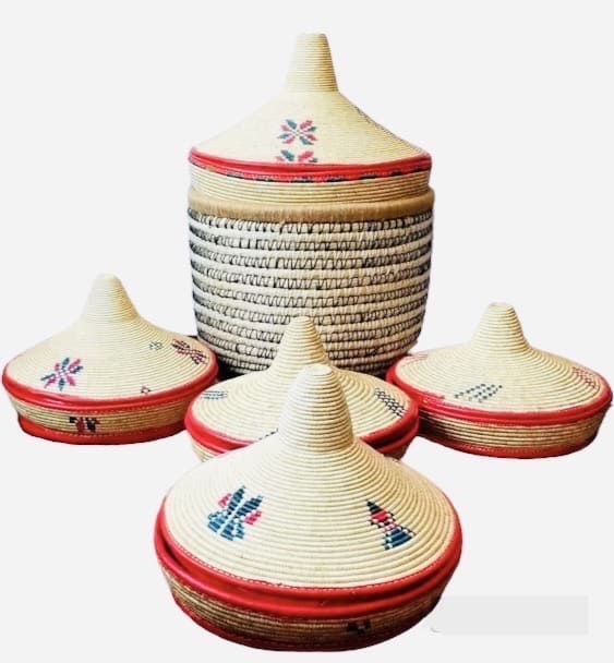 Agelgl (ኣገልግል) - Agelgl Eritrean & Äthiopische Injera Nahrungsmittelkorb weiß