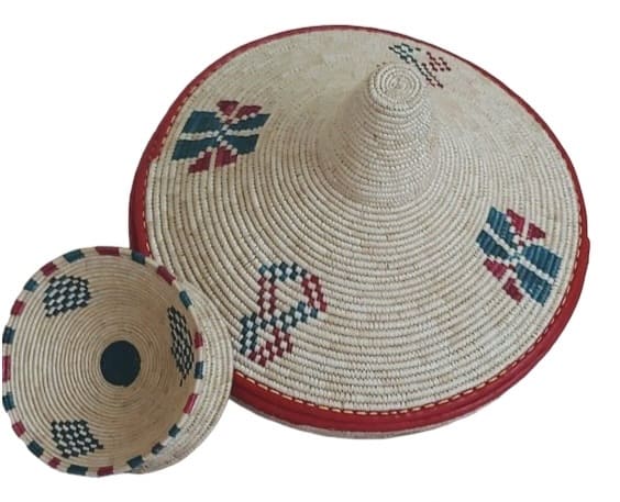 Agelgl (ኣገልግል) - Agelgl Eritrean & Äthiopische Injera Nahrungsmittelkorb weiß