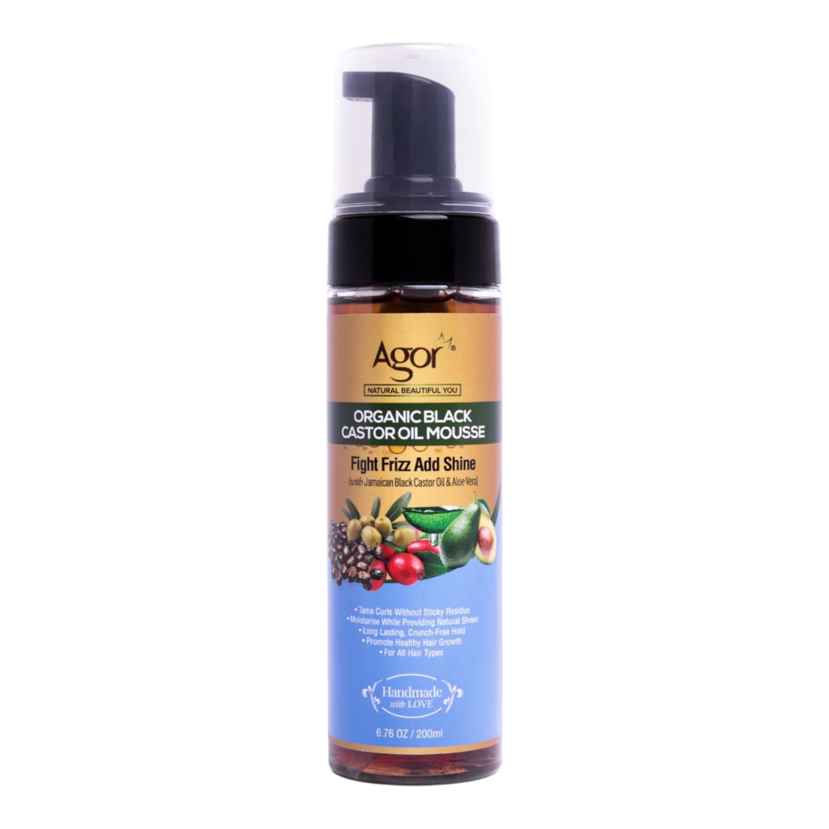 Agor Organic Black Castor Oil Hair Mousse (200ml)