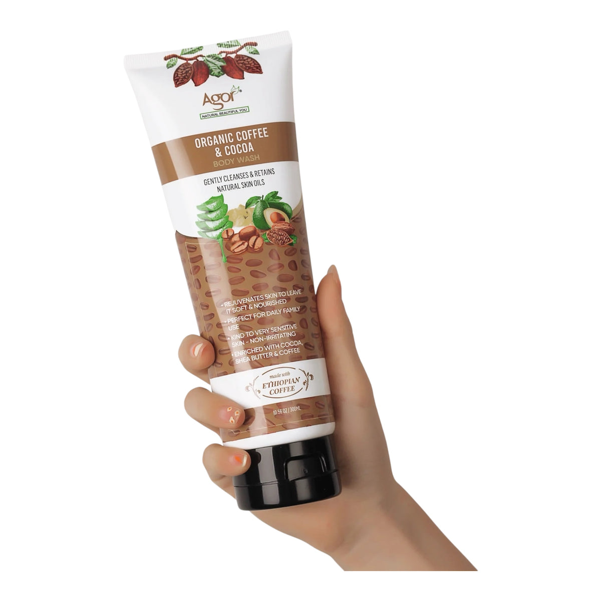 Agor Organic Coffee & Cocoa Body Wash (300ml)