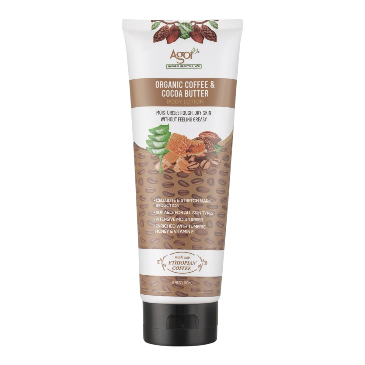 Agor Organic Coffee & Cocoa Body Lotion – 300 ml