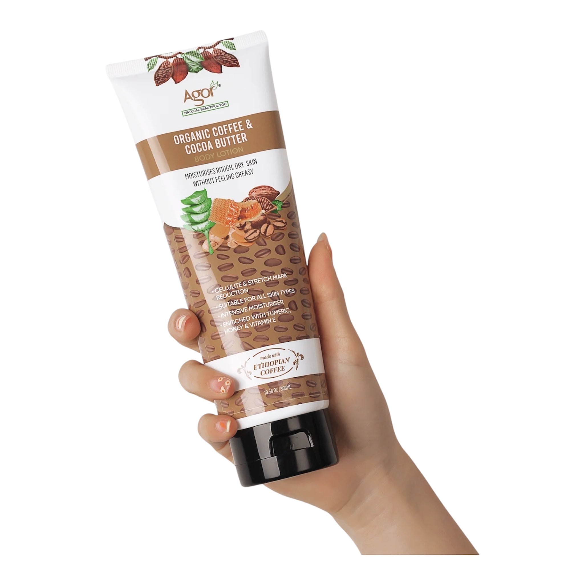 Agor Organic Coffee & Cocoa Body Lotion – 300 ml