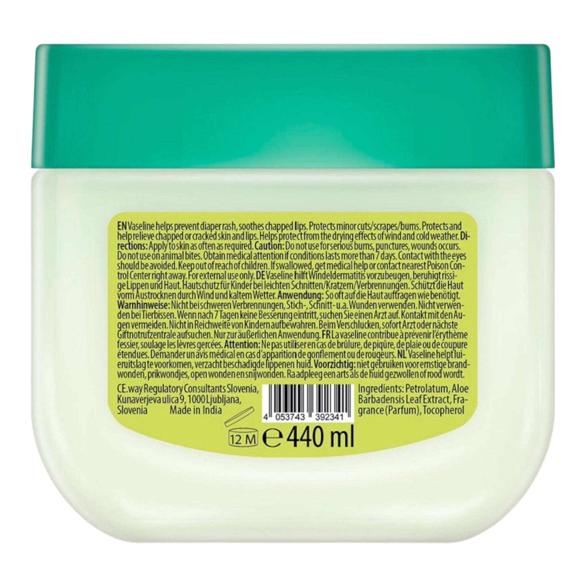 Ebony Baby Vaseline Aloe Vera 440 ml