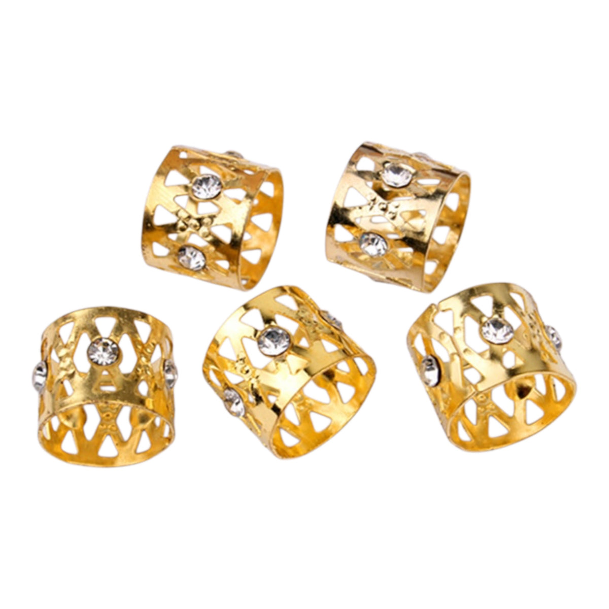 DreamFix Gold & Silver Rhinestone Dreadlock Beads 6 Stk