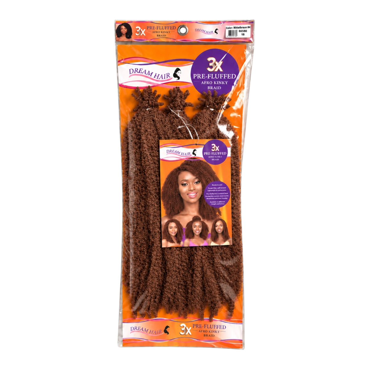 Dream Hair 3x Pre Fluffed Afro Kinky Braid Kunsthaar 16''  40 cm (Kopie)