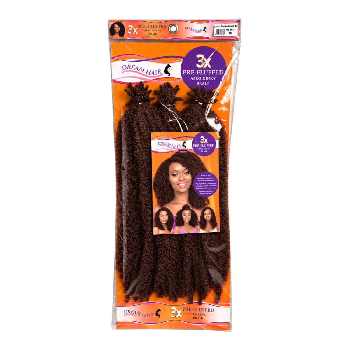 Dream Hair 3x Pre Fluffed Afro Kinky Braid Kunsthaar 16''  40 cm (Kopie)