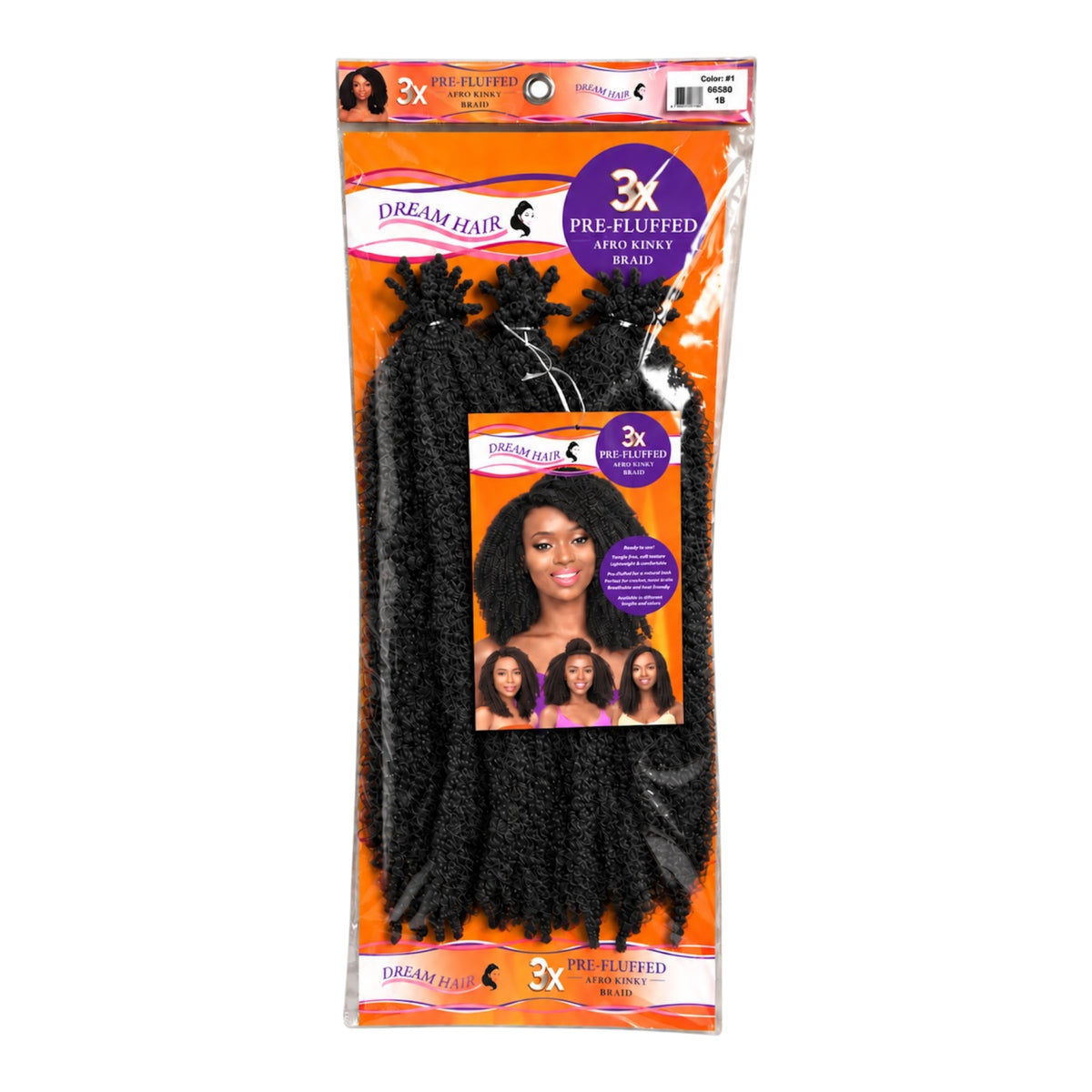 Dream Hair 3x Pre Fluffed Afro Kinky Braid Kunsthaar 16''  40 cm (Kopie)