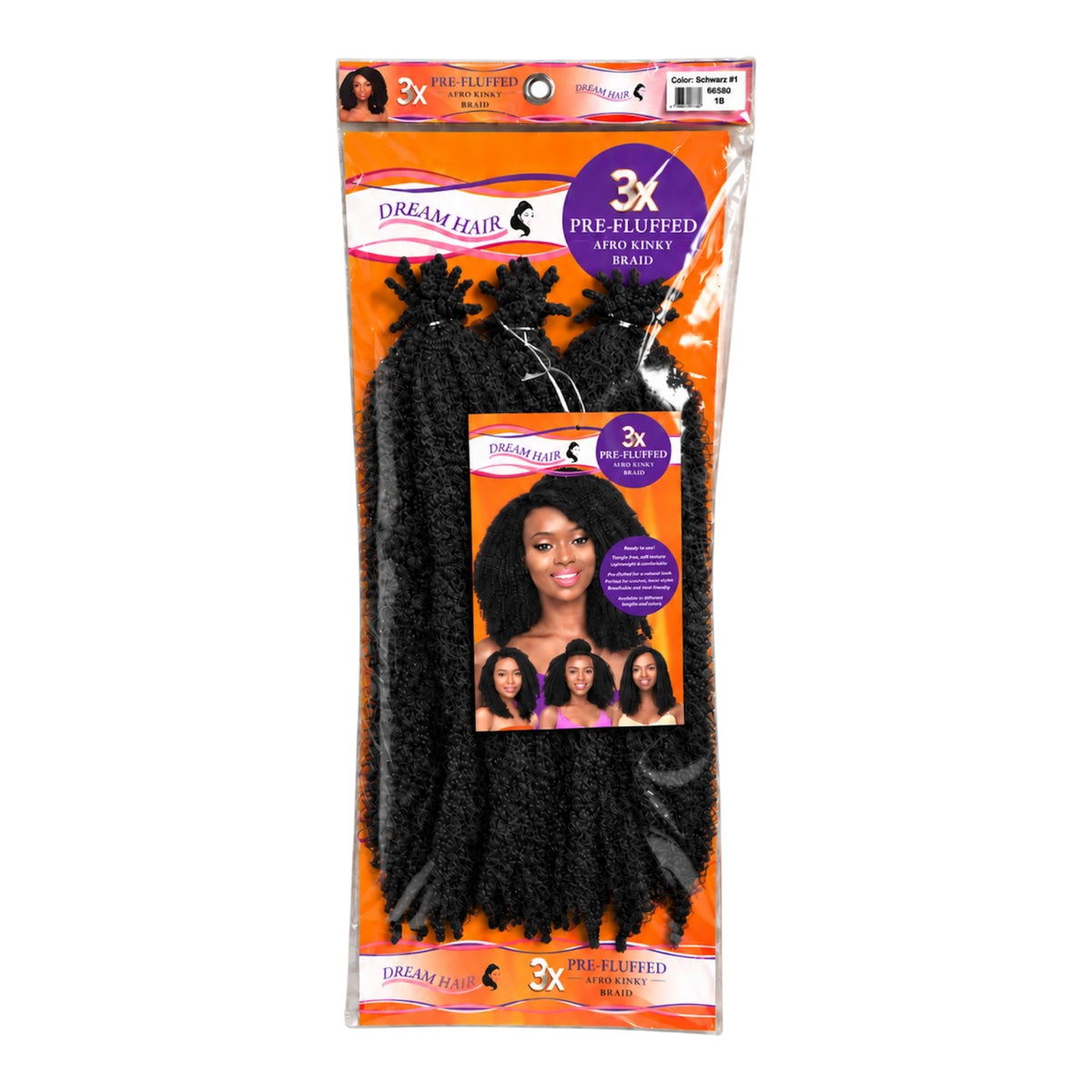 Dream Hair 3x Pre Fluffed Afro Kinky Braid Kunsthaar 16''  40 cm (Kopie)