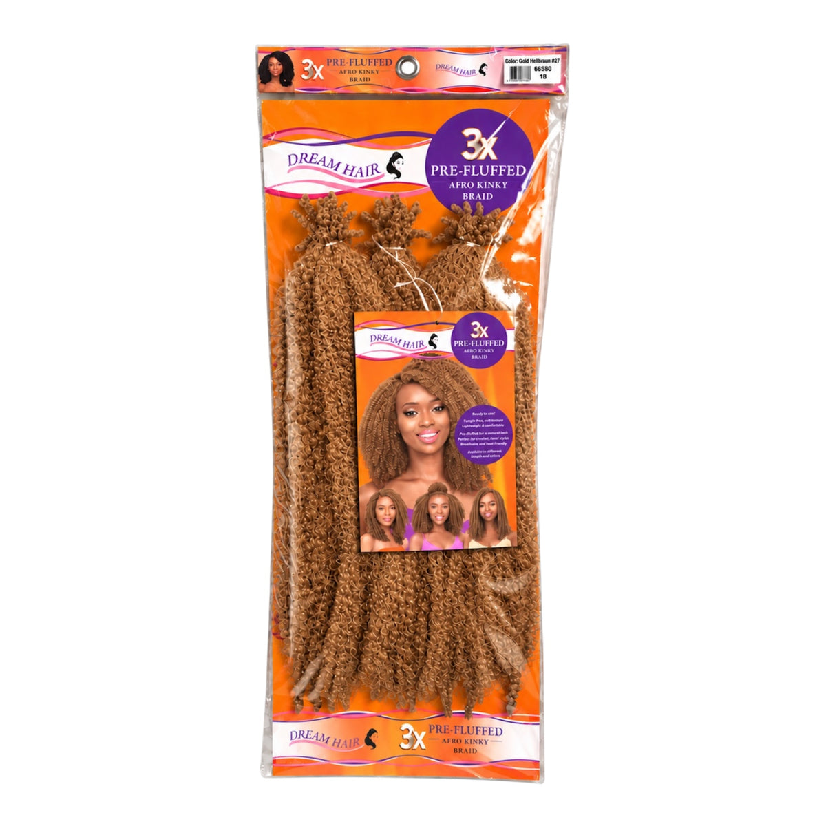 Dream Hair 3x Pre Fluffed Afro Kinky Braid Kunsthaar 16''  40 cm (Kopie)