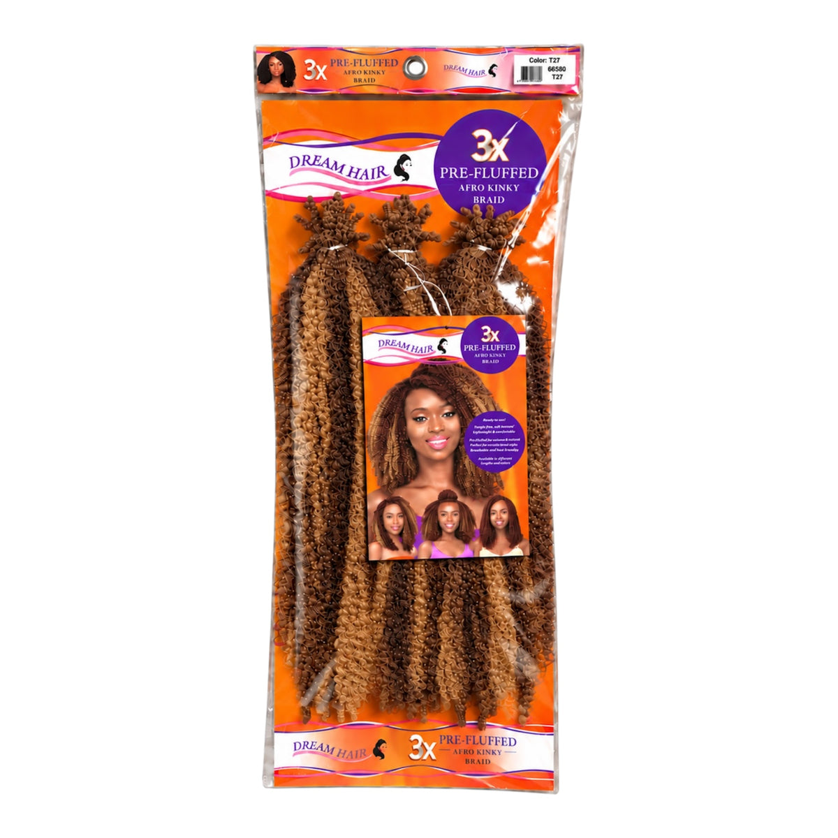 Dream Hair 3x Pre Fluffed Afro Kinky Braid Kunsthaar 16''  40 cm (Kopie)
