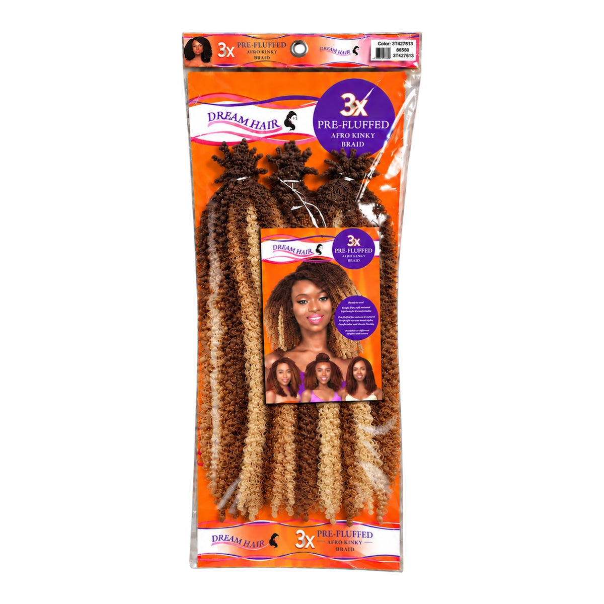 Dream Hair 3x Pre Fluffed Afro Kinky Braid Kunsthaar 16''  40 cm (Kopie)