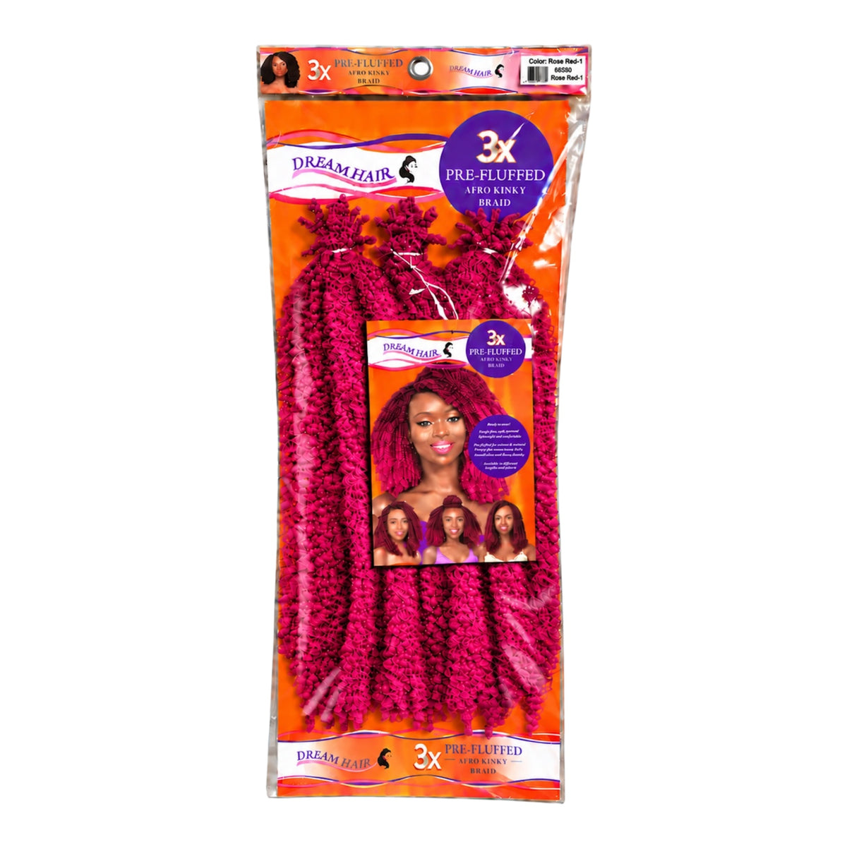 Dream Hair 3x Pre Fluffed Afro Kinky Braid Kunsthaar 16''  40 cm (Kopie)