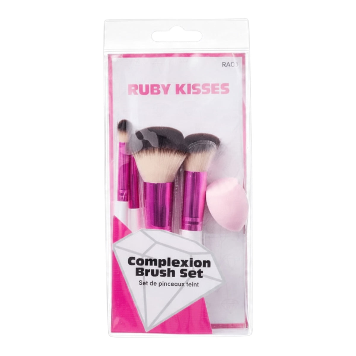 Ruby Kisses Complexion Makeup Brush Kit 5 Pieces, Travel Size