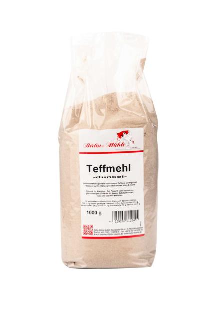 Teffmehl dunkel 1 kg / Teff Flour (Dark) 1kg (ሓርጭ ቀይሕ ጣፍ  1 ኪ.ግ)