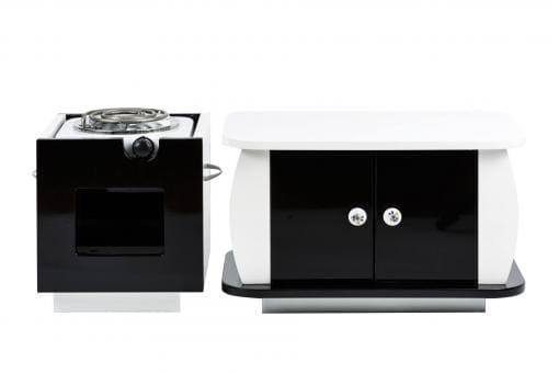 Set aus Tisch + Tisch + Hot Plate - weiß / እንዳቡን - ፋርኔሎ - ስቶቭ (ጻዕዳ)