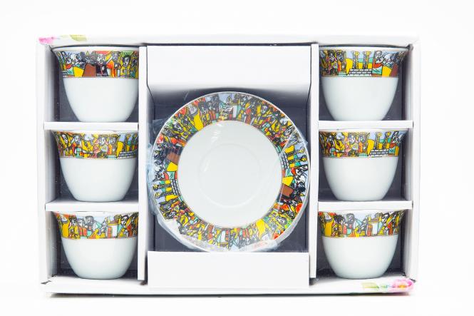 Kaffeetassen & Untertasse 6 Stk - (ፍንጃል ምስ መቀመጢኡ - 6ሓባ)