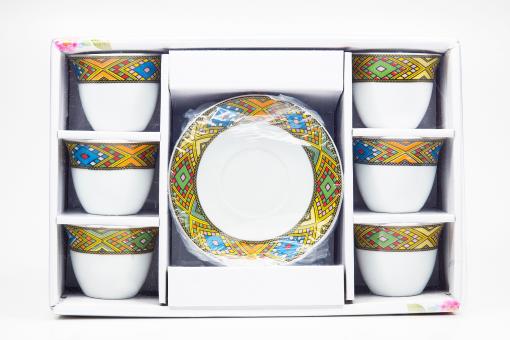 Kaffeetassen & Untertasse 6 Stk - (ፍንጃል ምስ መቀመጢኡ - 6ሓባ)