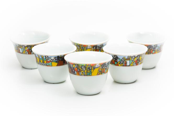 Kaffeetassen & Untertasse 6 Stk - (ፍንጃል ምስ መቀመጢኡ - 6ሓባ)