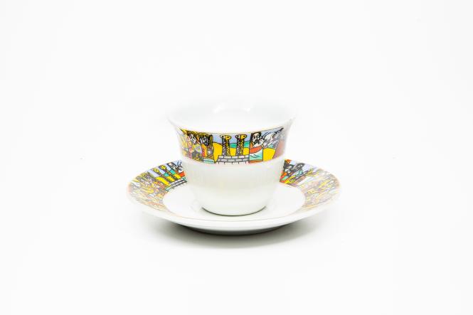 Coffee Cup and saucer 6 pieces - Decor: Queen Sheba / King Solomon