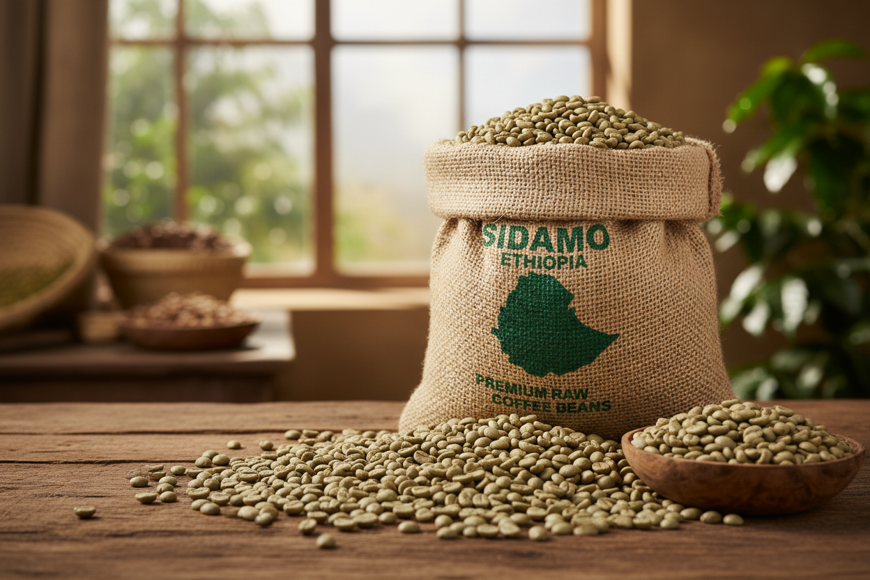 rohe kaffee sidamo aus ethiopia 1 kg