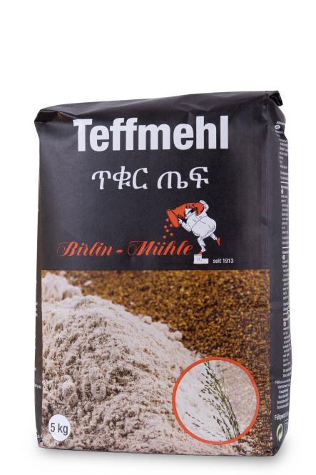 Dunkel Teffmehl 5kg / Teff Flour (Dark) 5kg (ሓርጭ ቀይሕ ጣፍ  5 ኪ.ግ)
